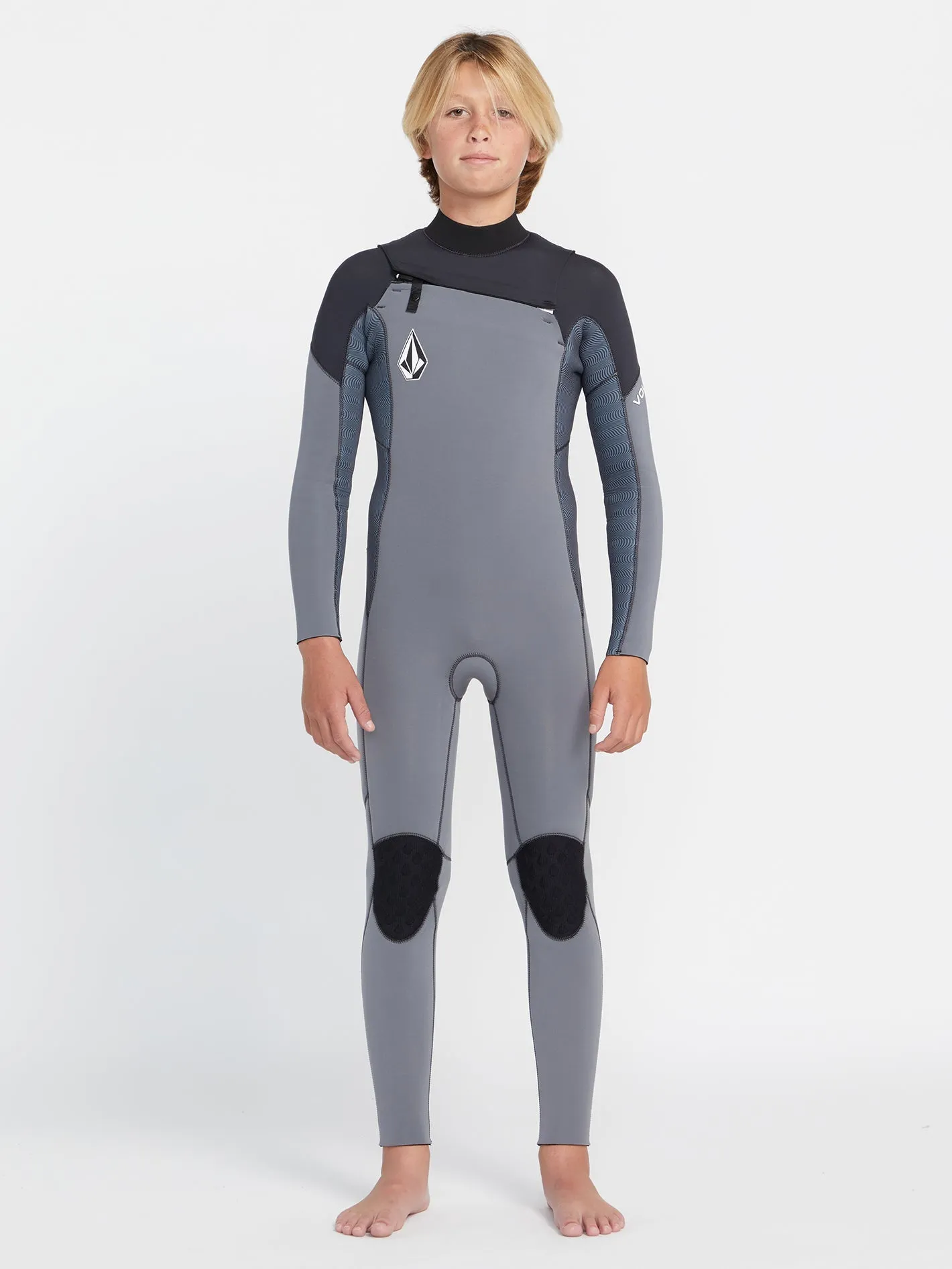 Volcom Modulator 3/2mm Chest Zip Long Sleeve Fullsuit (Age 8-14) Charcoal Volcom
