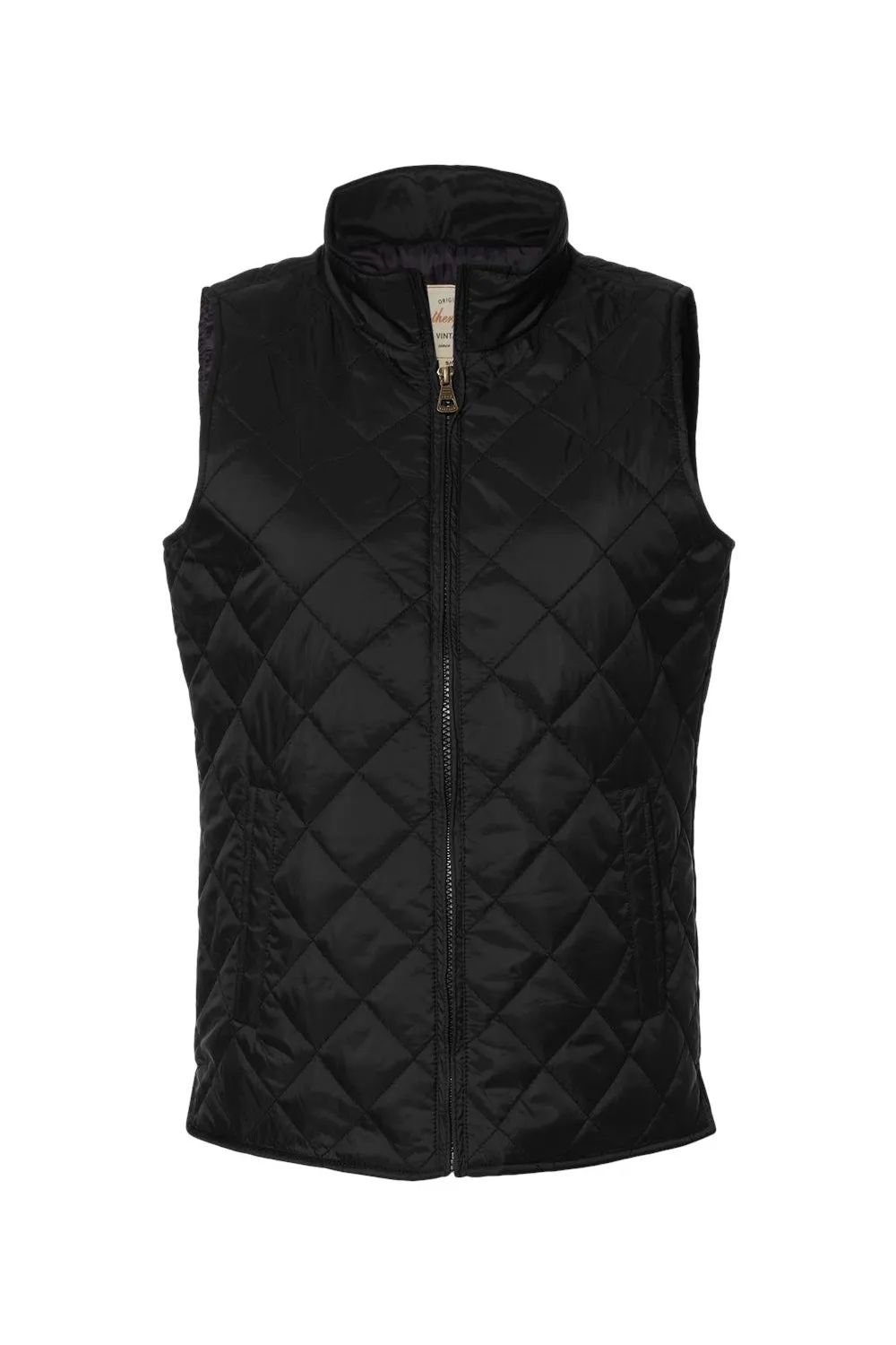 Weatherproof Womens Vintage Diamond Quilted Full Zip Vest - Black