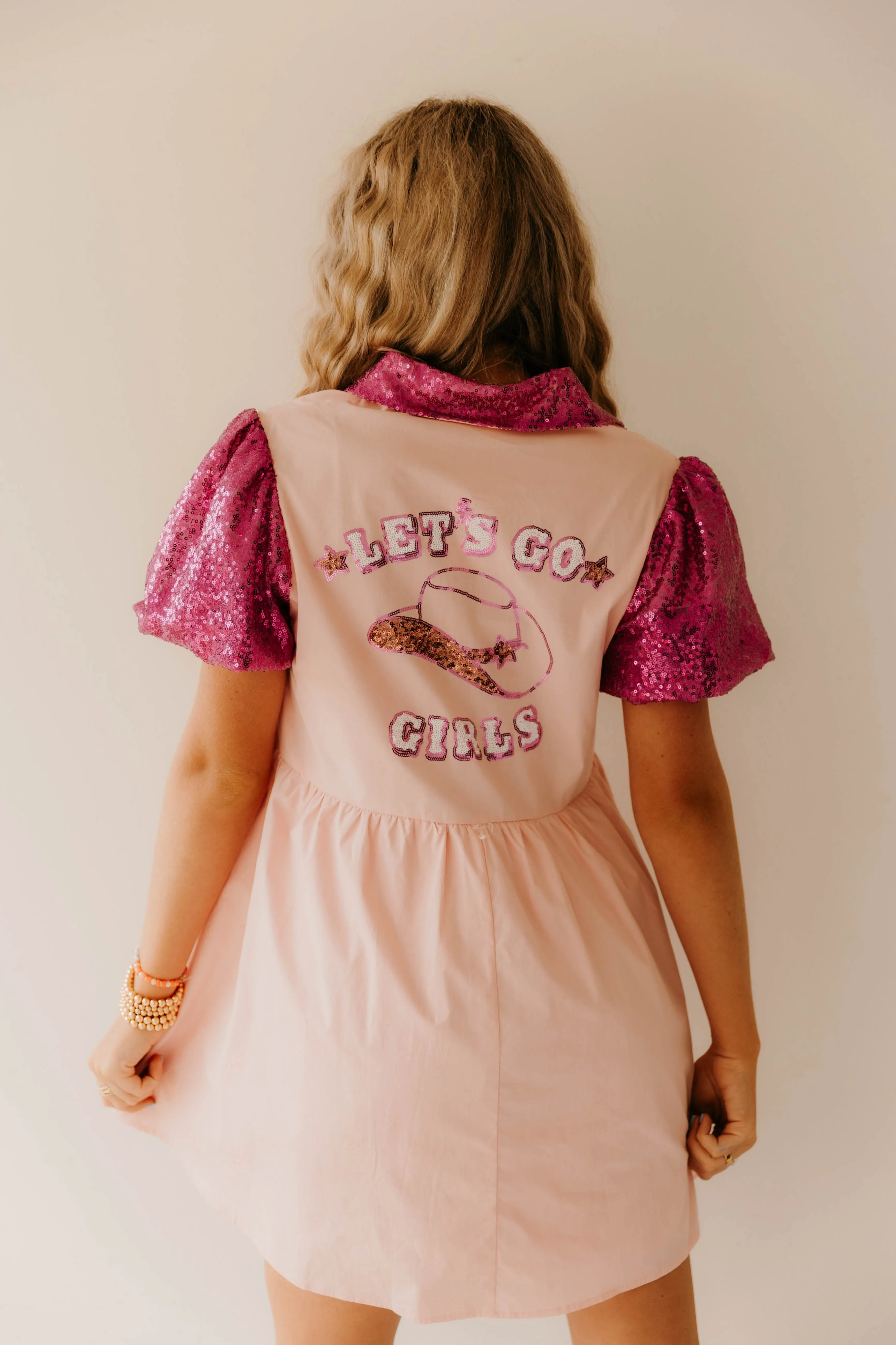 Western Let's Go Girls Sequin Patch Dress - Final Sale 50% off in cart