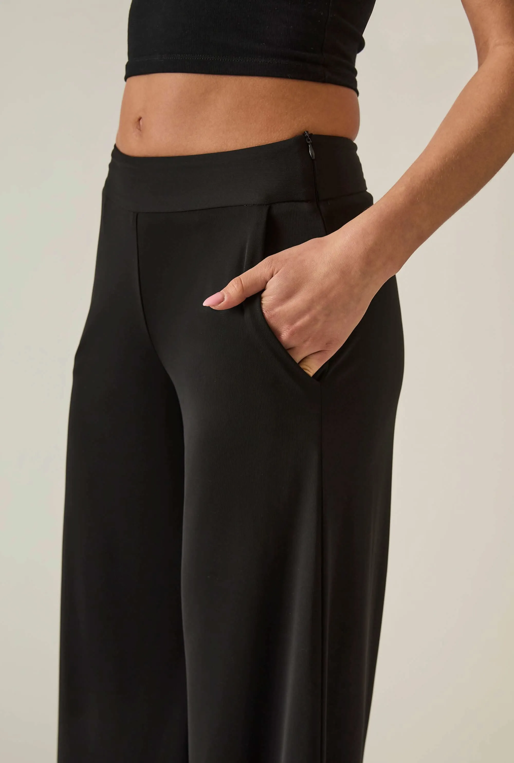 Wide-Leg Black Trousers