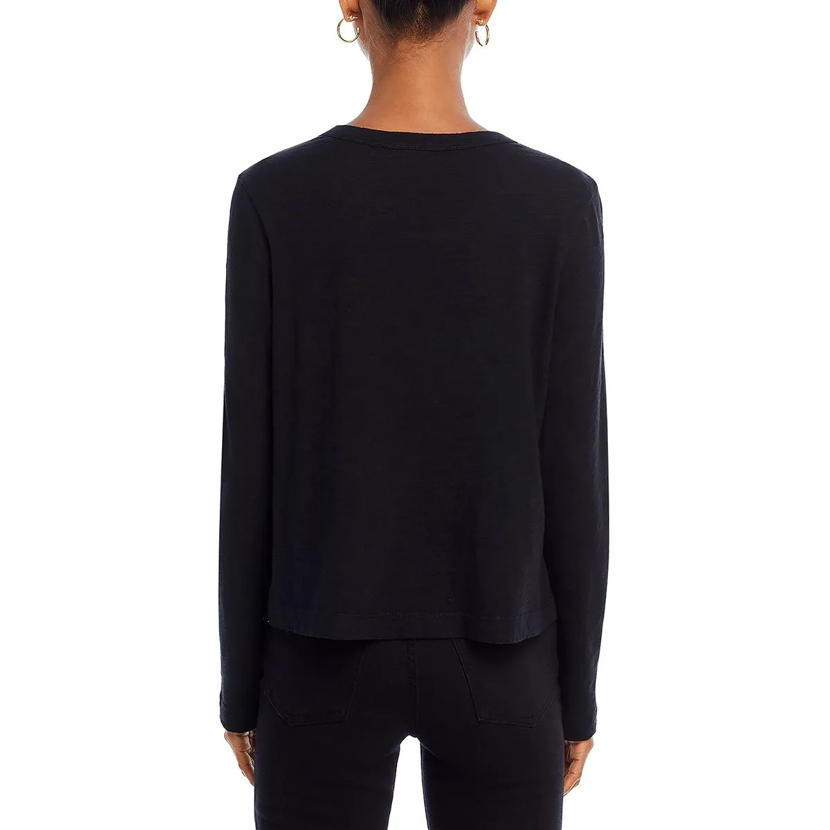 Womens Lace Trim Slub Pullover Top